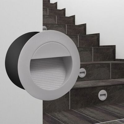 Focos LED de encastrar redondos p/ escadas, 2 pcs, ø 126mm