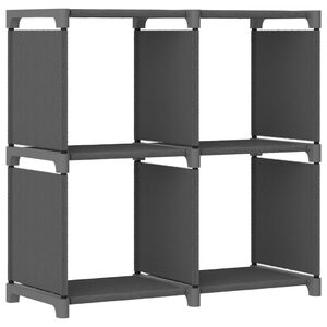 vidaXL Unidade de prateleiras 4 cubos 69x30x72,5 cm tecido cinzento