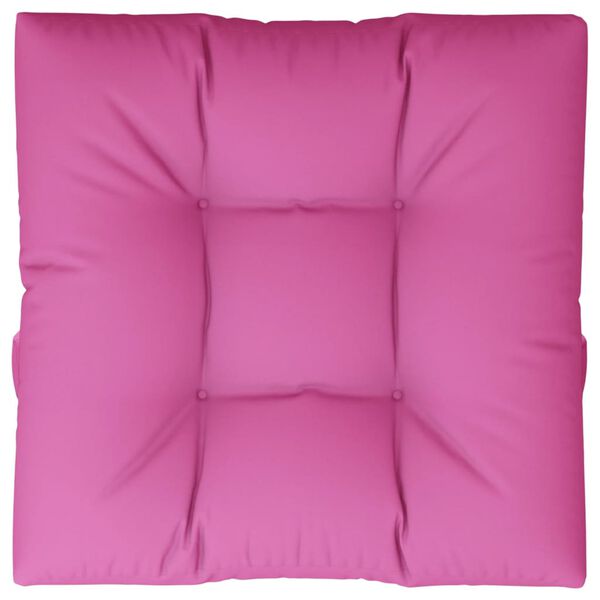 vidaXL Almofad&atilde;o para sof&aacute; de paletes 80x80x12 cm tecido rosa
