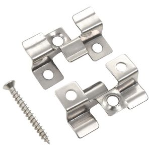 VidaXL Clipes de pavimento 100 pcs c/ 200 parafusos de a&ccedil;o inoxid&aacute;vel