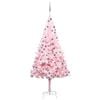 vidaXL &Aacute;rvore Natal artificial pr&eacute;-iluminada c/ bolas PVC rosa