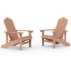 vidaXL Cadeiras de jardim Adirondack 2 pcs PEAD castanho