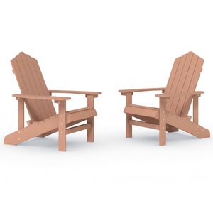 vidaXL Cadeiras de jardim Adirondack 2 pcs PEAD castanho
