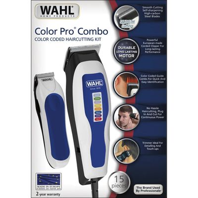 Wahl Máquinas cortar e aparar cabelo 15 pcs Color Pro Combo 1395.0465