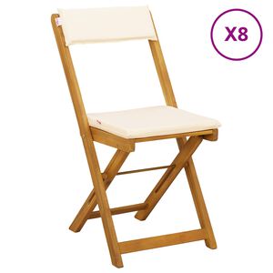 vidaXL Cadeiras Bistro Exteriores 8 pcs Branco Creme 40 x 53 x 80 cm