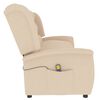 vidaXL Poltrona de massagens reclinável 3 assentos tecido creme