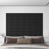 vidaXL Pain&eacute;is de parede 12 pcs Preto 30 x 15 cm Couro Sint&eacute;tico
