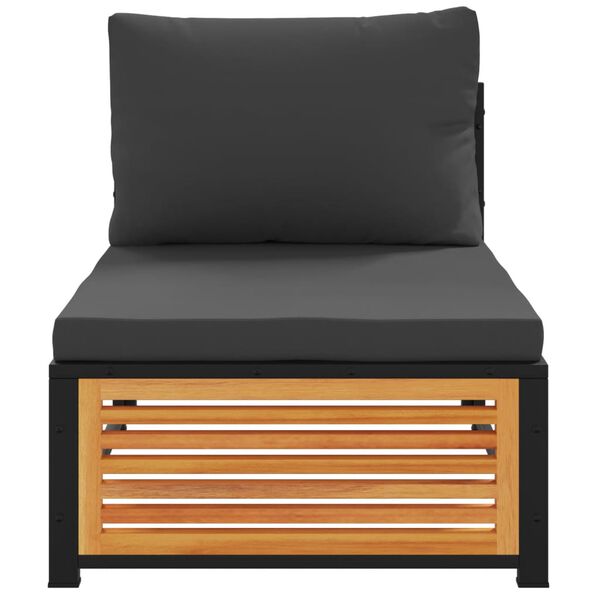 vidaXL Sof&aacute; sem bra&ccedil;os p/ jardim c/ almofad&otilde;es madeira ac&aacute;cia maci&ccedil;a