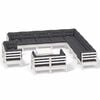 vidaXL 14 pcs conj. lounge de jardim c/ almofad&otilde;es pinho maci&ccedil;o branco