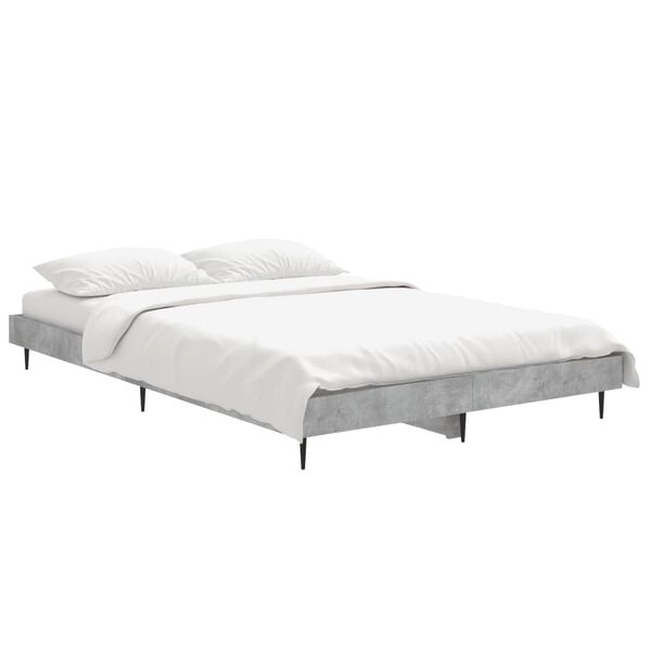 vidaXL Estrutura de cama 120x190 cm derivados de madeira cinza cimento