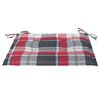 vidaXL Cadeiras de jardim c/ almofad&otilde;es xadrez vermelho 6 pcs teca