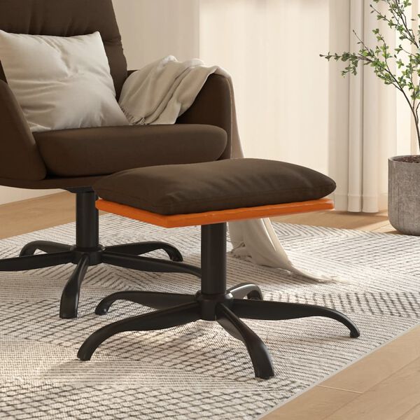 vidaXL Apoio de pés 60x60x36 cm tecido/couro artificial castanho