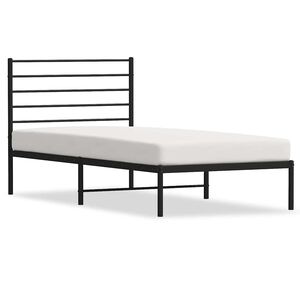 vidaXL Estrutura de cama com cabeceira 100x200 cm metal preto