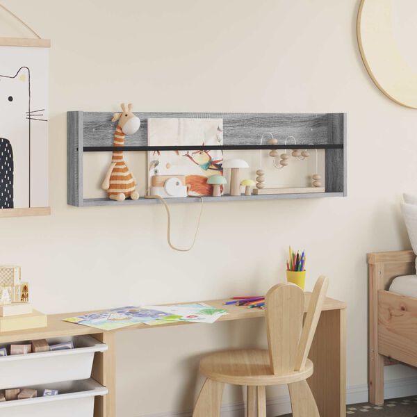 vidaXL Estante de Revistas Cinza Sonoma 100 x 12 x 30 cm