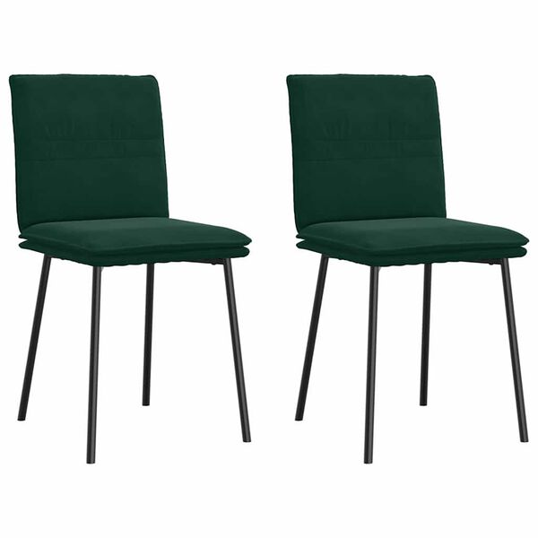 vidaXL Cadeiras de jantar 2 pcs veludo verde-escuro