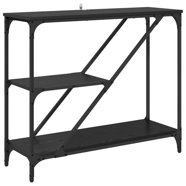 vidaXL Aparador Carvalho Preto 88,5 x 30 x 75 cm Madeira processada