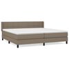 vidaXL Cama com molas/colch&atilde;o 200x200 cm tecido castanho-acinzentado