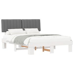 vidaXL Estrutura de Cama com Cabeceira Estofada Cinzento-claro