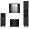 vidaXL Conjunto de M&oacute;veis para Banheiro 4 pcs Preto 30 x 30 x 179,5 cm