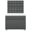 vidaXL Cama com molas/colch&atilde;o 80x200 cm tecido cinzento-escuro