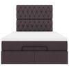 vidaXL Estrutura cama otomana colch&atilde;o 120x200cm tecido castanho escuro
