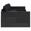 vidaXL 2 pcs conjunto lounge de jardim c/ almofadões vime PE preto