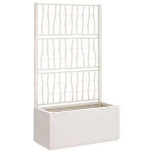 vidaXL Vaso/floreira de jardim c/ treli&ccedil;a 80x36x140 cm PP branco