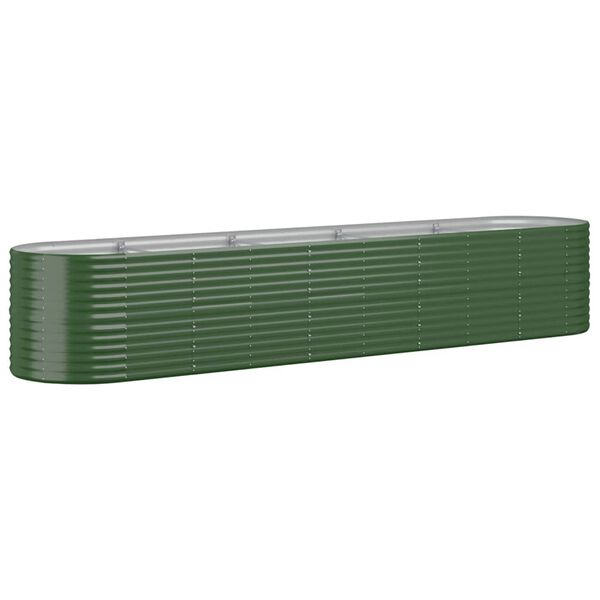 vidaXL Canteiro elevado jardim 368x80x68 cm aço galvanizado verde