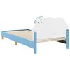vidaXL Estrutura de Cama Infantil com Cabeceira Azul 90 x 200 cm PU