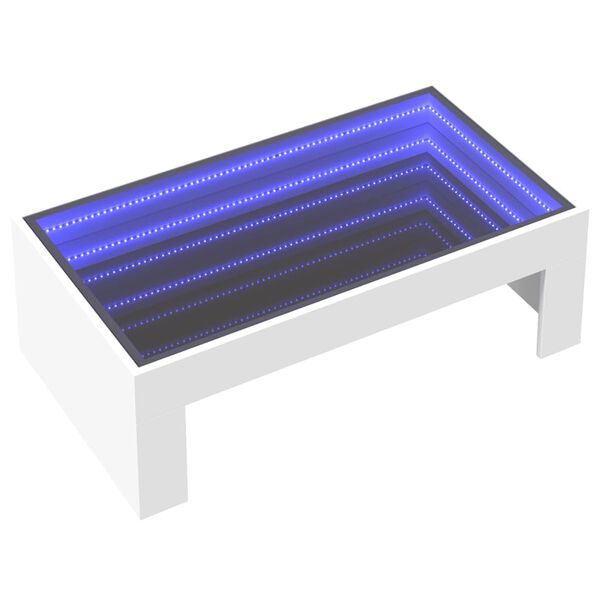 vidaXL Mesa de centro com luzes LED Infinity 90x50x30 cm branco