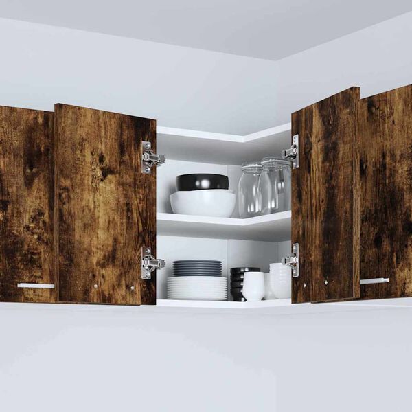 vidaXL Arm&aacute;rio suspenso Carvalho Defumado e Branco 57 x 57 x 40 cm