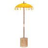 vidaXL Parasol Balin&ecirc;s com Base Amarelo 95 x 95 x 260 cm