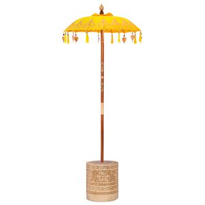 vidaXL Parasol Balin&ecirc;s com Base Amarelo 95 x 95 x 260 cm