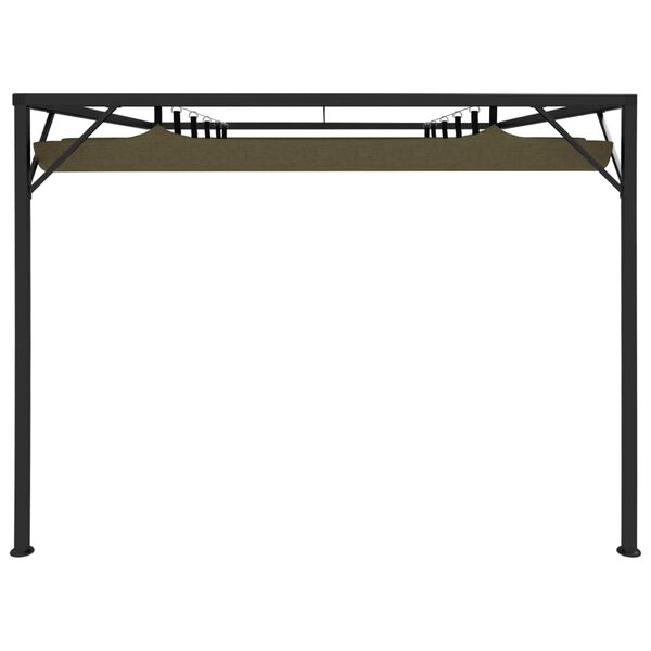 vidaXL Gazebo parede telhado retr&aacute;til 3x3 m 180 g/m&sup2; cinza-acastanhado