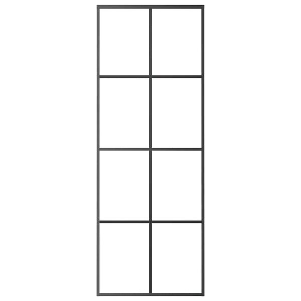 vidaXL Porta de correr 76x205 cm alum&iacute;nio e vidro ESG preto