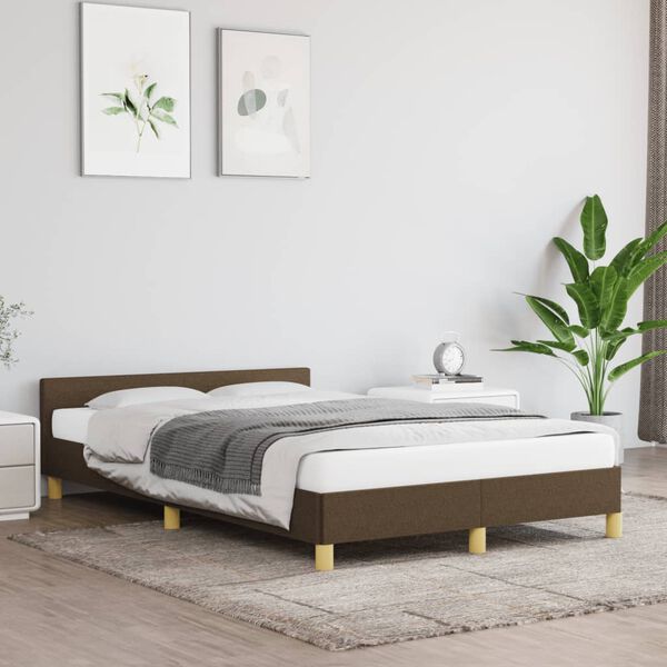 vidaXL Estrutura de cama sem colch&atilde;o 120x190cm castanho escuro