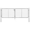 vidaXL Port&atilde;o de jardim em a&ccedil;o galvanizado 306x75 cm prateado