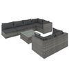 vidaXL 8 pcs conjunto lounge de jardim c/ almofadões vime PE cinzento