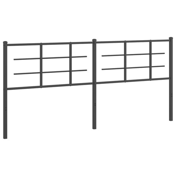 vidaXL Cabeceira de cama 200 cm metal preto