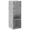 vidaXL Arm&aacute;rio de parede c/ portas de vidro 35x37x100cm cinza cimento