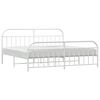 vidaXL Estrutura de cama com cabeceira e p&eacute;s 200x200 cm metal branco