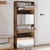 vidaXL Sapateira com espelho 4 divis&oacute;rias 63x17x134 cm carvalho fumado