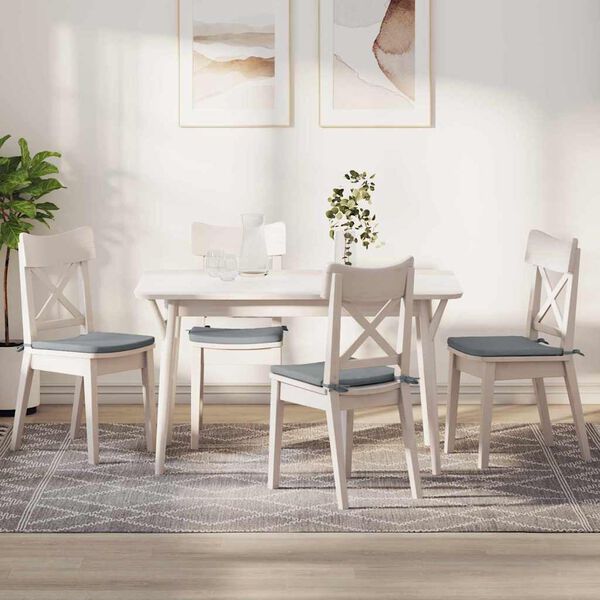 vidaXL Almofadas de Assento 4 pcs Cinzento-claro 40 x 40 x 3 cm tecido