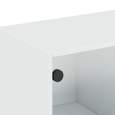 vidaXL Armário de parede c/ portas de vidro 102x37x35 cm branco