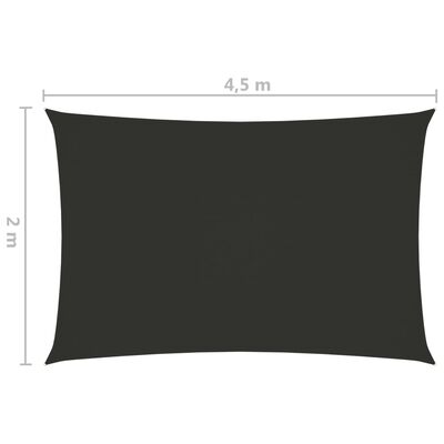vidaXL Para-sol estilo vela tecido oxford retangular 2x4,5 m antracite