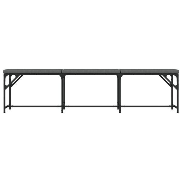 vidaXL Banco de jantar 186x32x45 cm a&ccedil;o e tecido cinzento-escuro