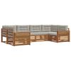 vidaXL Conjunto de Sof&aacute;s para Exterior 6 pcs Cinza Natural e Claro