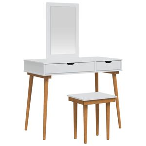 vidaXL Conjunto de Mesa de Vestir FAUSKE 3 unid. Branco