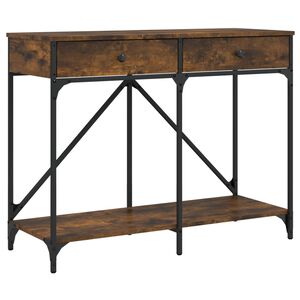 vidaXL Mesa consola 100x39x78,5 cm derivados madeira carvalho fumado