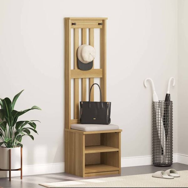 vidaXL Árvore de Hall SANDNES 45x40x159,5 cm Madeira Maciça de Pinho